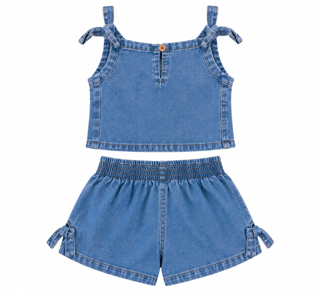 Conjunto Blusa e Short Jeans - MALAGAH