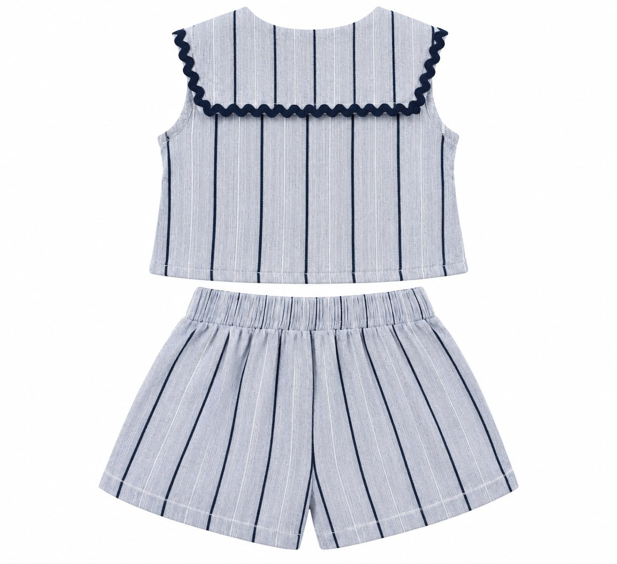 Conjunto Blusa e Short Linho Listrado - MALAGAH