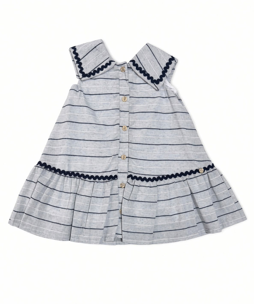 Vestido Linho Listrado - MALAGAH