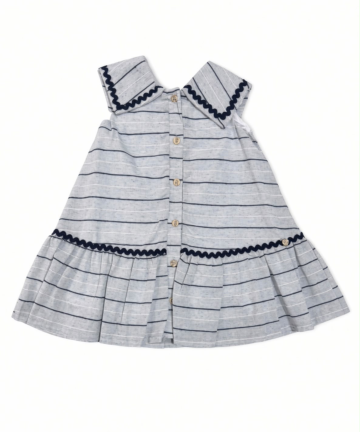 Vestido Linho Listrado - MALAGAH