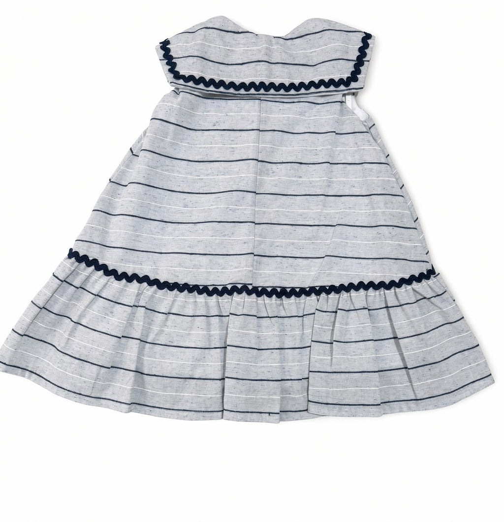 Vestido Linho Listrado - MALAGAH