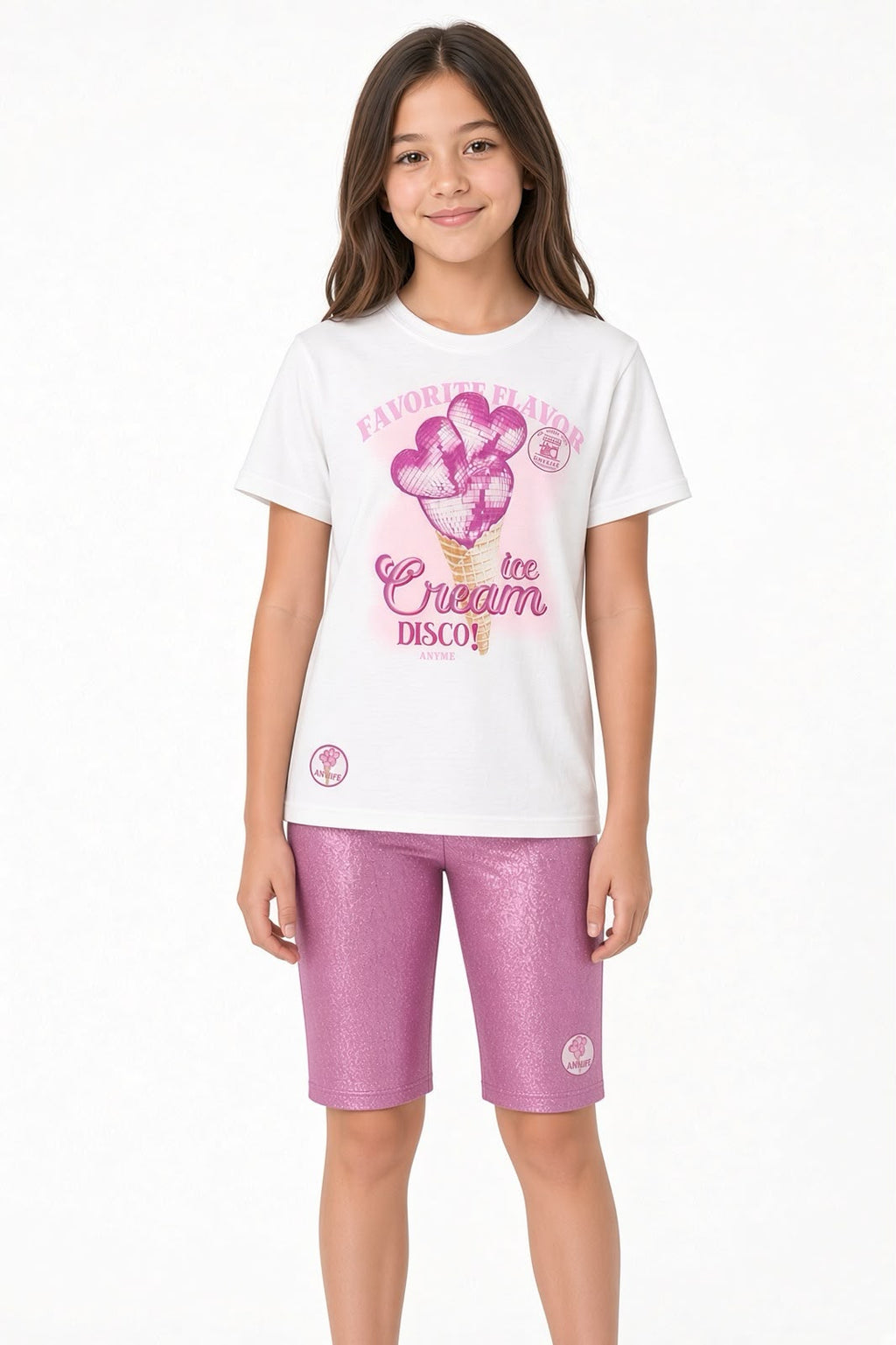 Conjunto T-shirt Ice Cream e Bermuda Ciclista - ANIMÊ