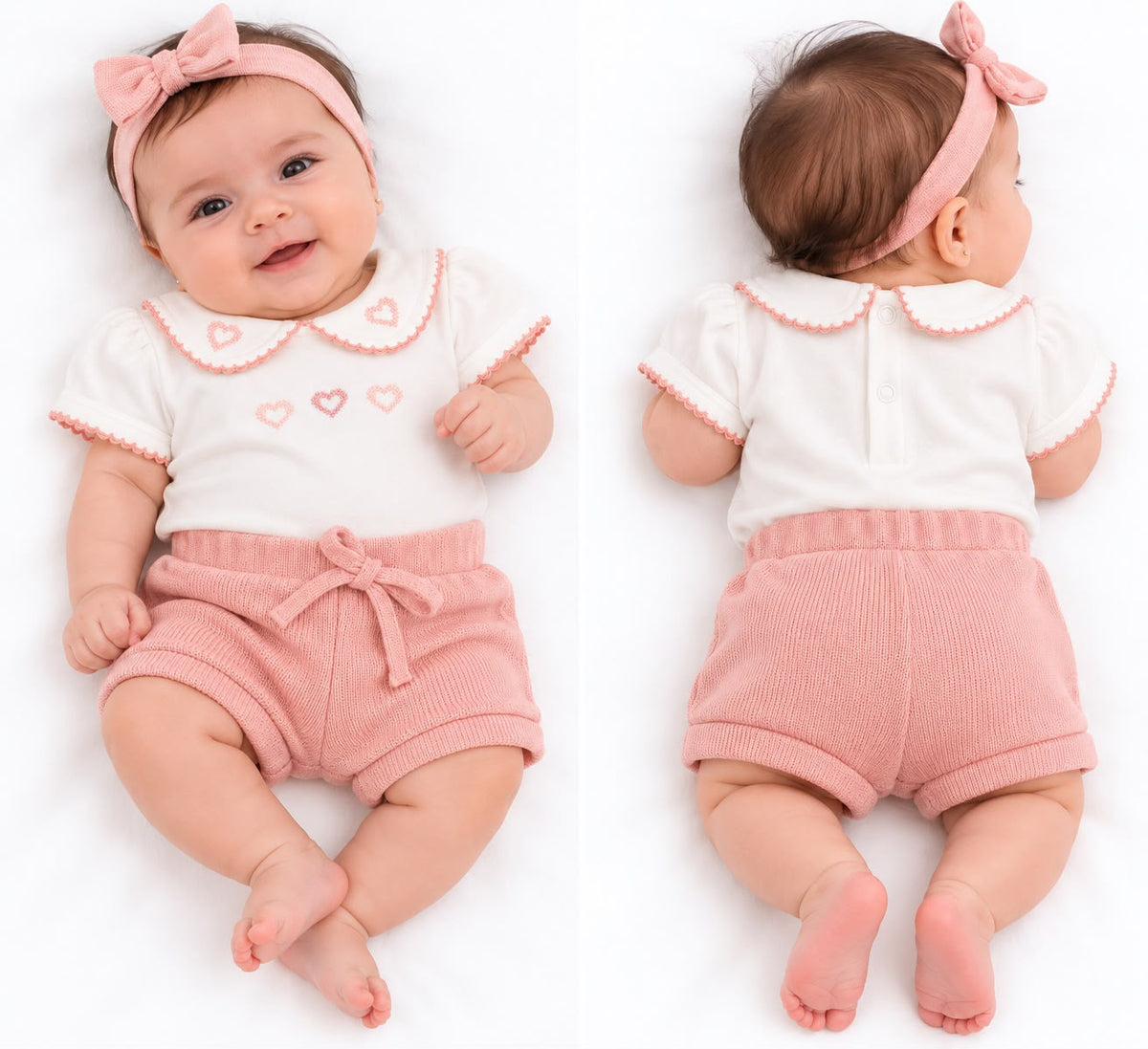 Conjunto Body Suedine e Short Malha Tricot - ANJOS BABY