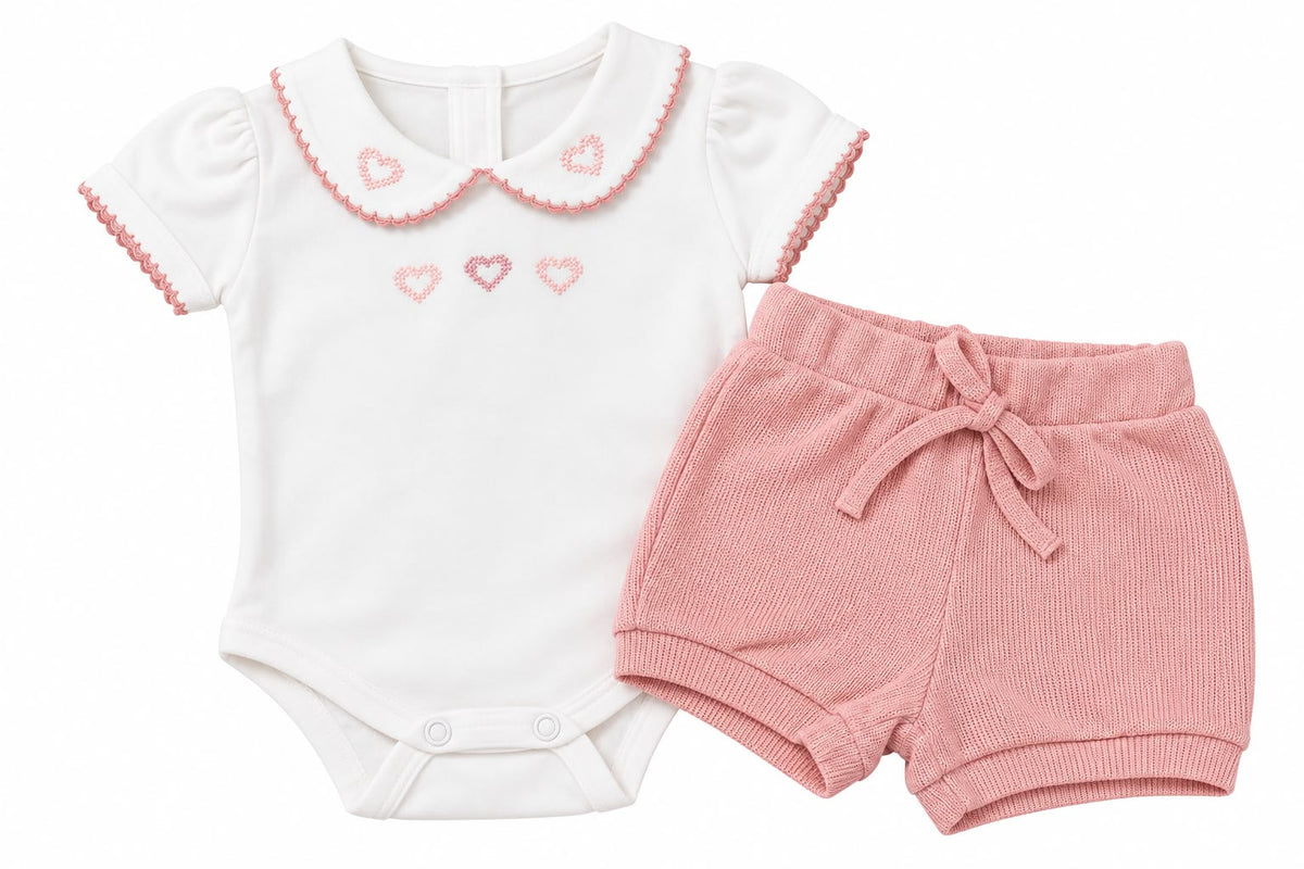 Conjunto Body Suedine e Short Malha Tricot - ANJOS BABY