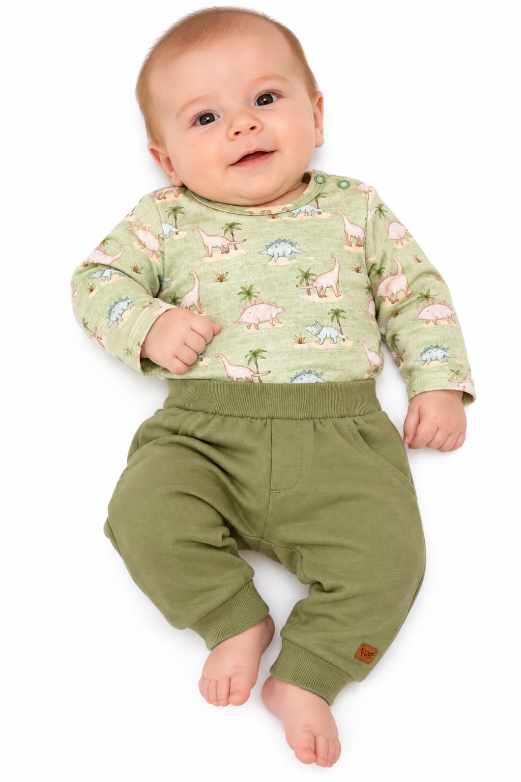 Conjunto Body Longo Estampado Dino e Calça - ANJOS BABY