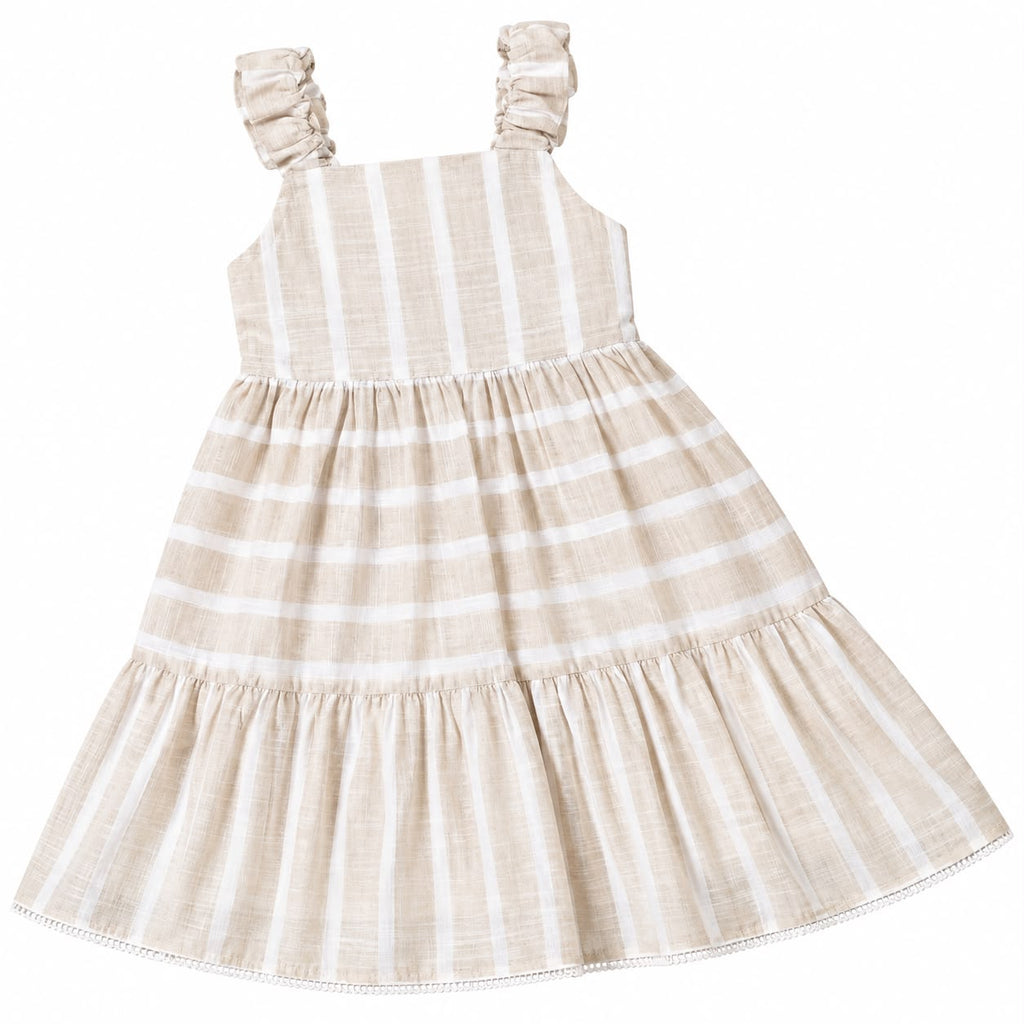 Vestido Linho Listras - ANJOS BABY
