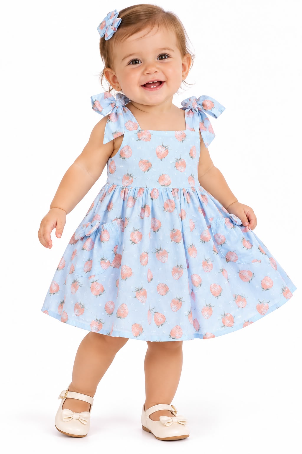 Vestido Voal Morango - ANJOS BABY