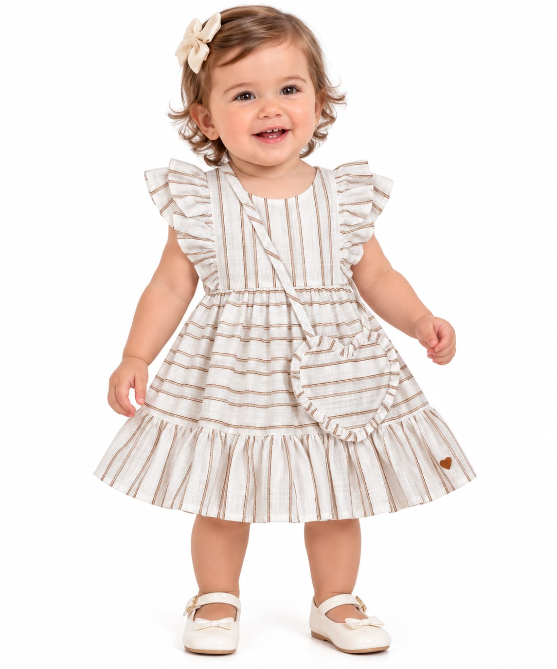 Vestido Linho Listrado - ANJOS BABY