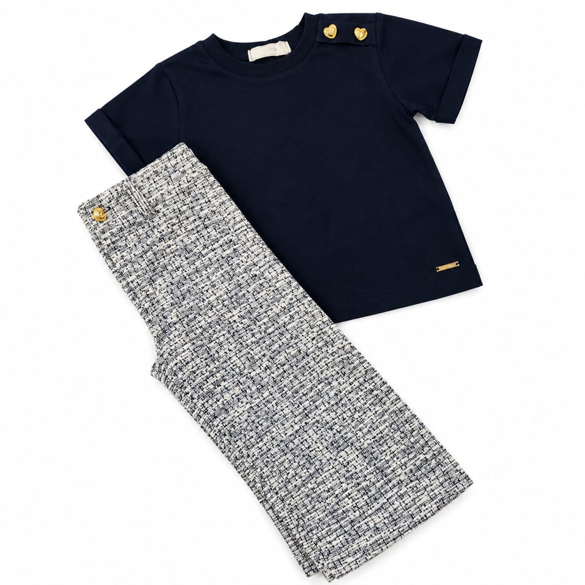 Conjunto Blusa Malha e Calça Tweed - ANIMÊ