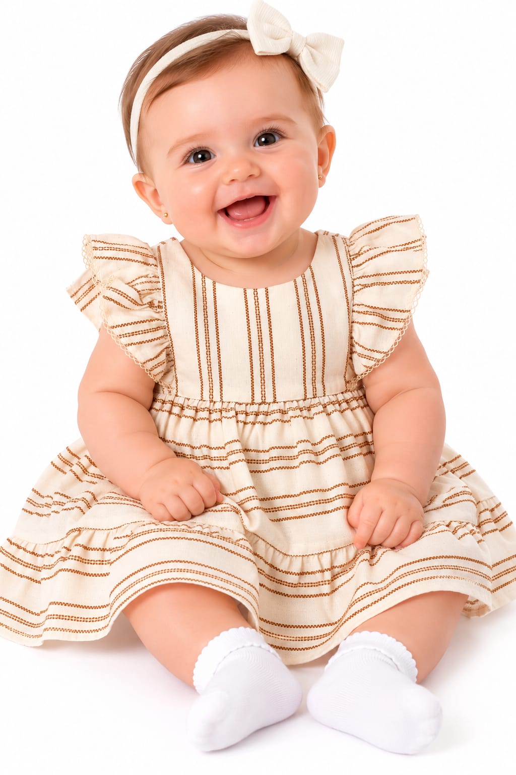 Vestido Linho Listras - ANJOS BABY